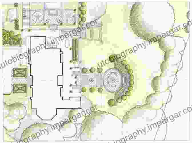 A Hand Drawn Sketch Of A Landscape Design, With Intricate Details And Annotations Representing Landscape Architecture