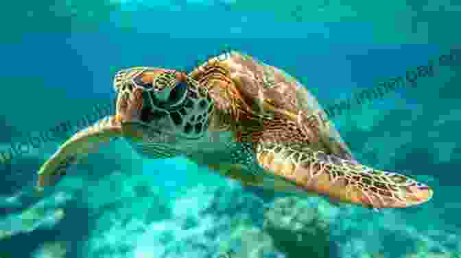 A Majestic Sea Turtle Glides Through The Crystal Clear Waters Of The Ocean. Voyage Of The Turtle: In Pursuit Of The Earth S Last Dinosaur