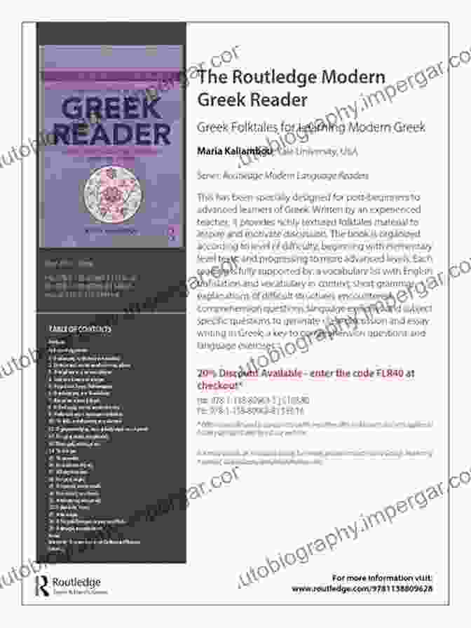 Cover Of 'The Routledge Modern Greek Reader' The Routledge Modern Greek Reader: Greek Folktales For Learning Modern Greek (Routledge Modern Language Readers)