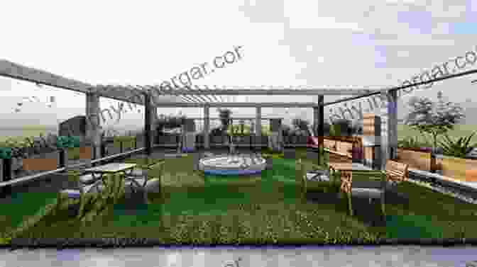 Digital Rendering Of A Rooftop Garden Representing Landscapes: A Visual Collection Of Landscape Architectural Drawings