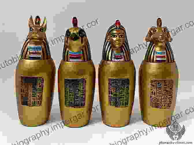 Four Canopic Jars With The Heads Of The Four Sons Of Horus Burying The Dead In Ancient Egypt: The History Of Egyptian Mummies Tombs And Other Burial Rituals