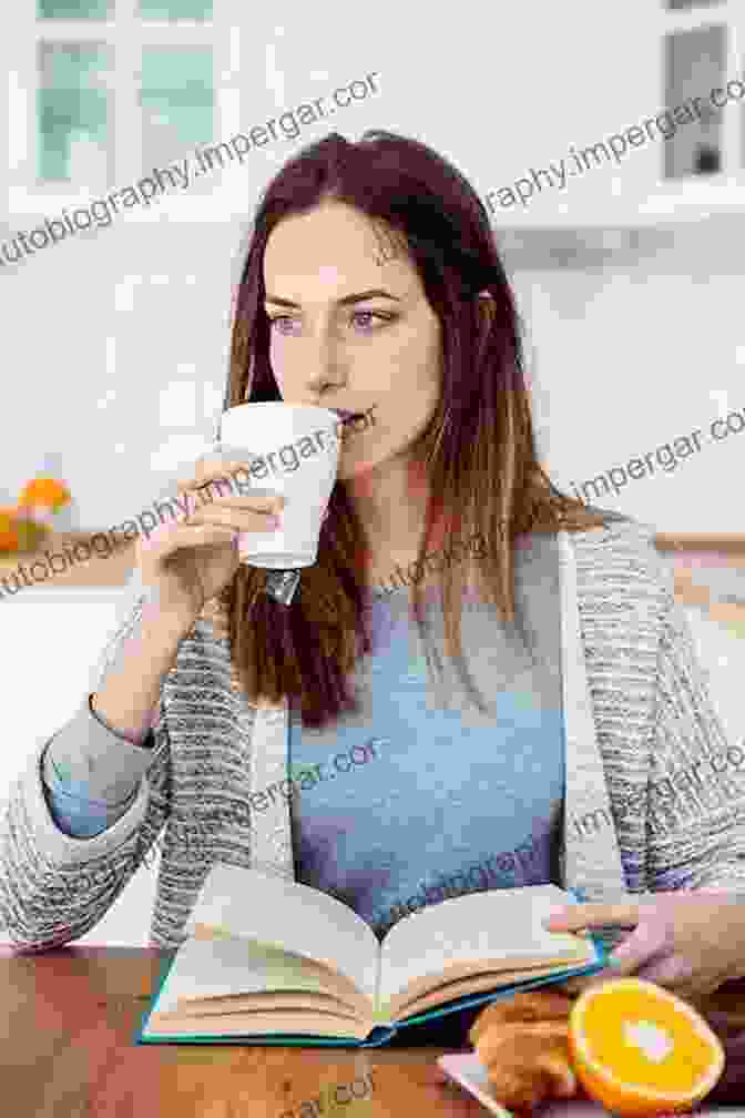 Woman Reading A Book About Emotional Eating While Sitting At A Table With A Cup Of Coffee How To Make Emotional Eating Work For You: See Food In A New Light